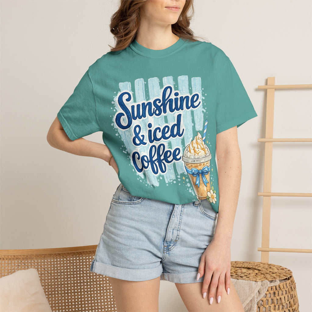 Sunshine & Iced Coffee T‑Shirt — Summer Coffee Lover Graphic Tee