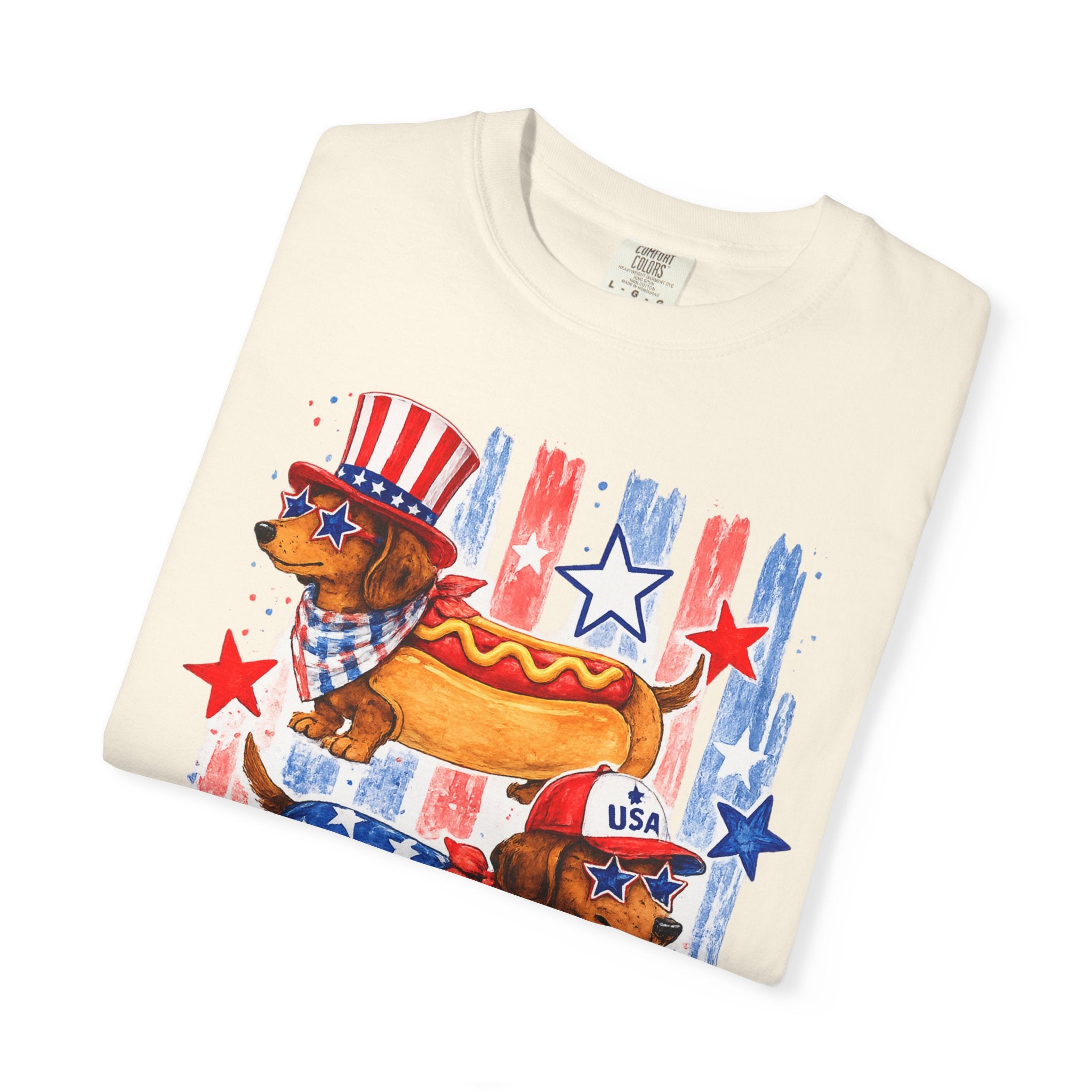 Patriotic Dachshund Hot Dog T-Shirt — 4th of July