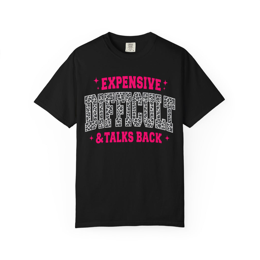 Difficult & Talks Back T‑Shirt — Funny Retro Varsity Graphic Tee