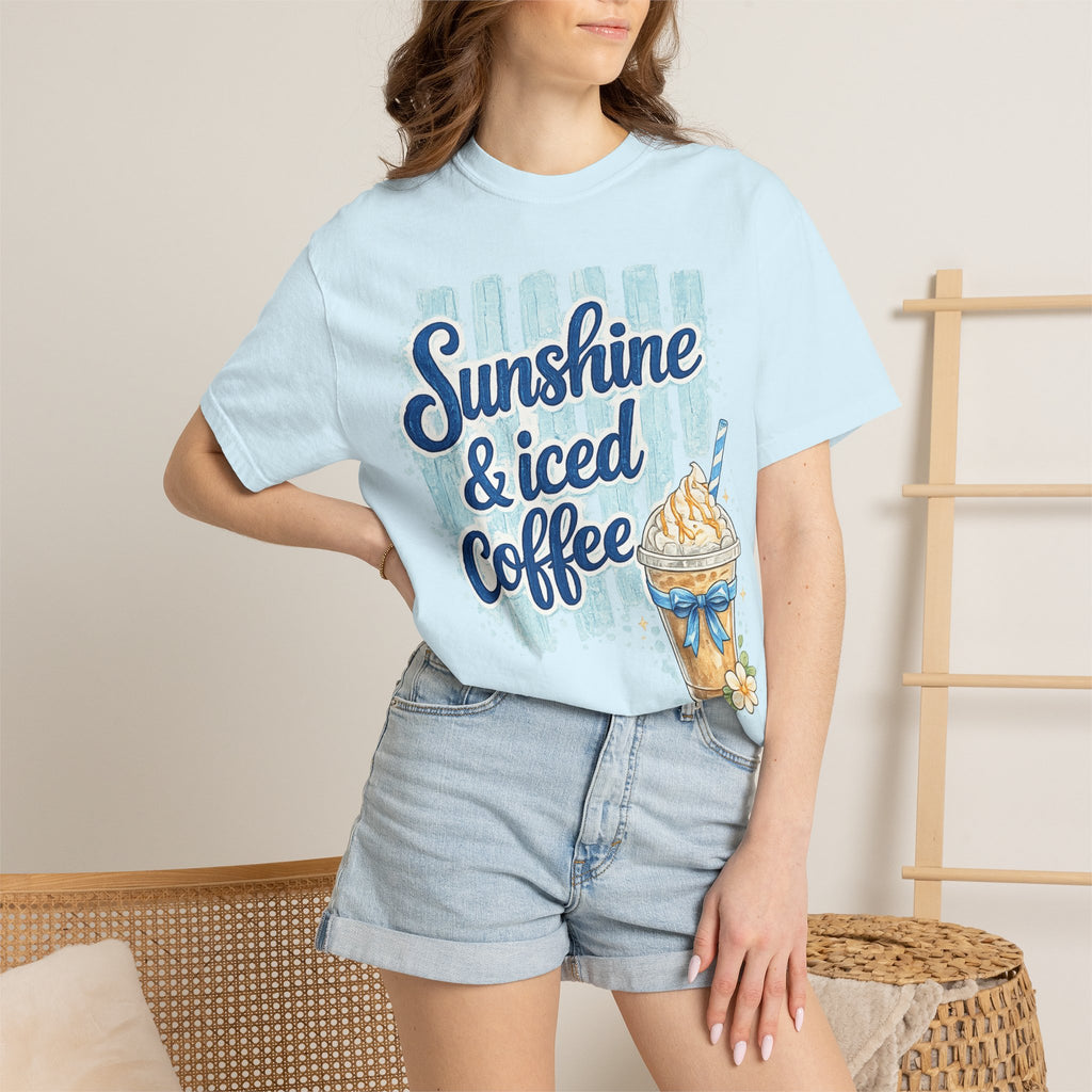 Sunshine & Iced Coffee T‑Shirt — Summer Coffee Lover Graphic Tee