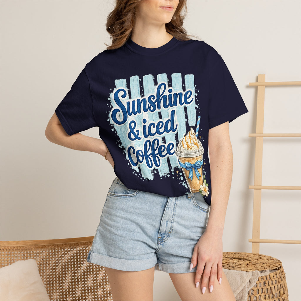 Sunshine & Iced Coffee T‑Shirt — Summer Coffee Lover Graphic Tee