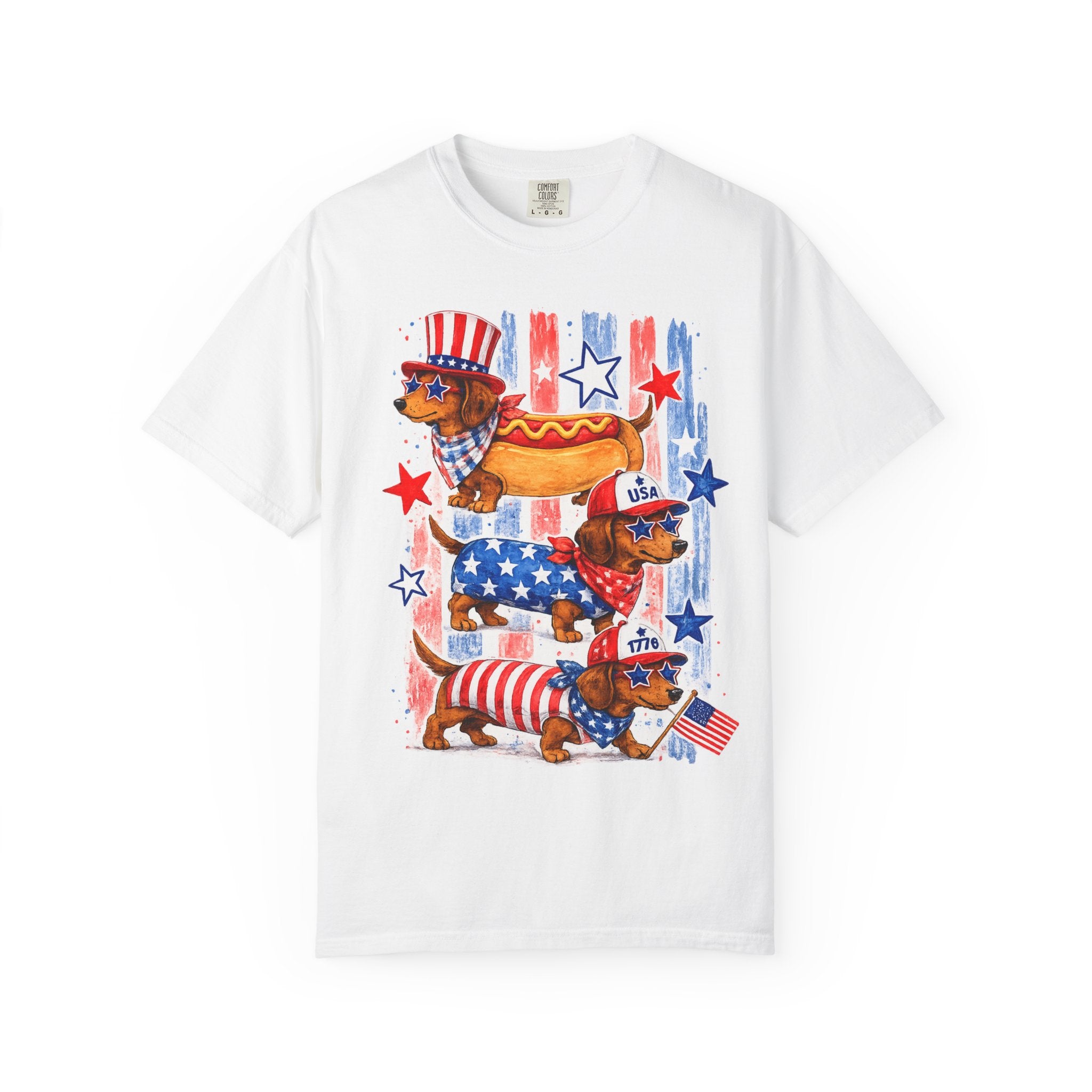 Patriotic Dachshund Hot Dog T-Shirt — 4th of July