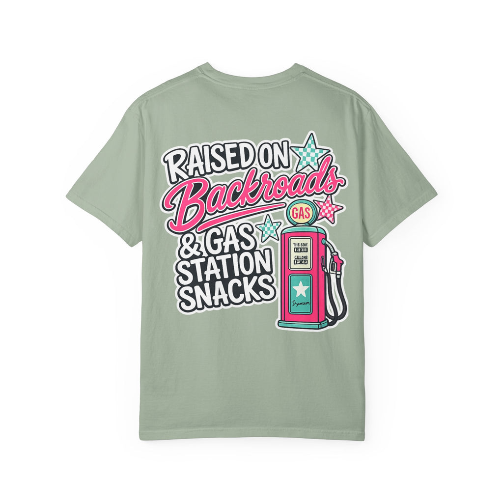 Raised on Backroads & Gas Station Snacks T-Shirt