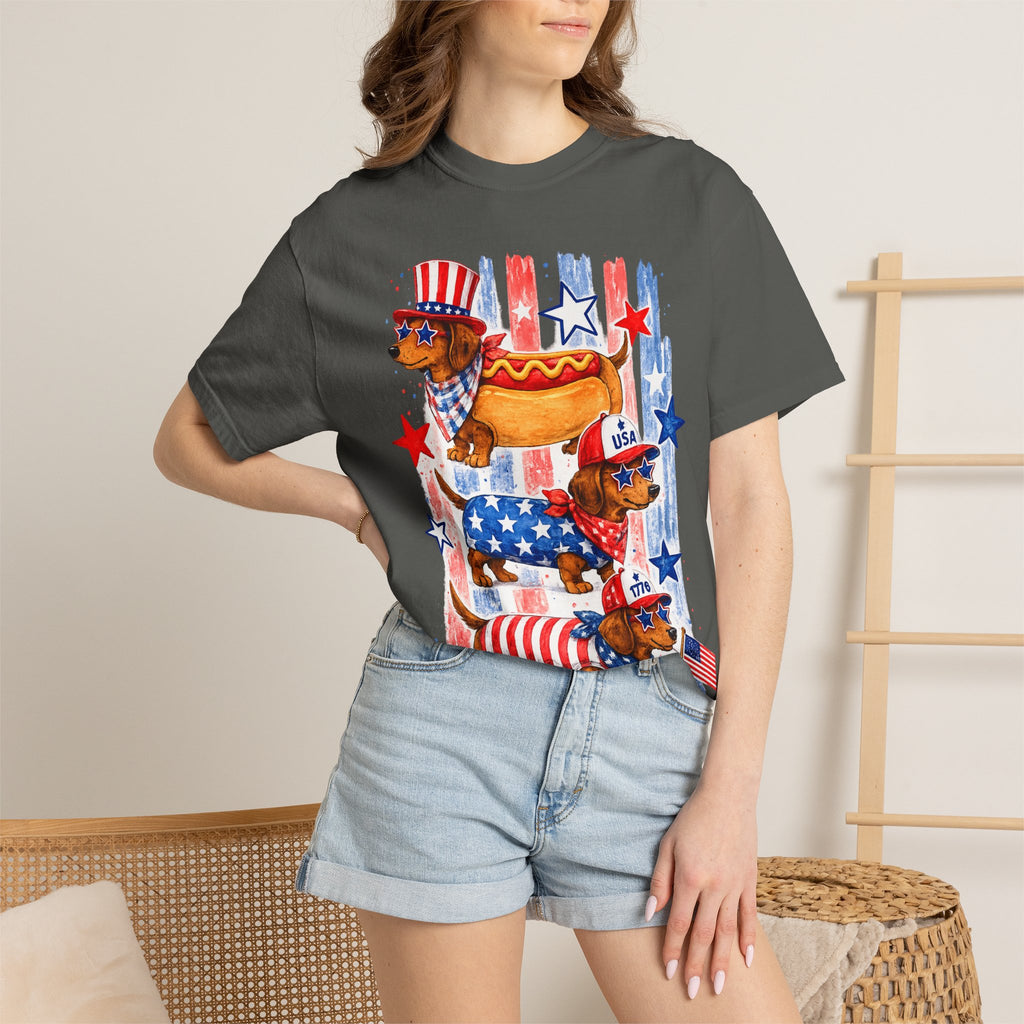 Patriotic Dachshund Hot Dog T-Shirt — 4th of July