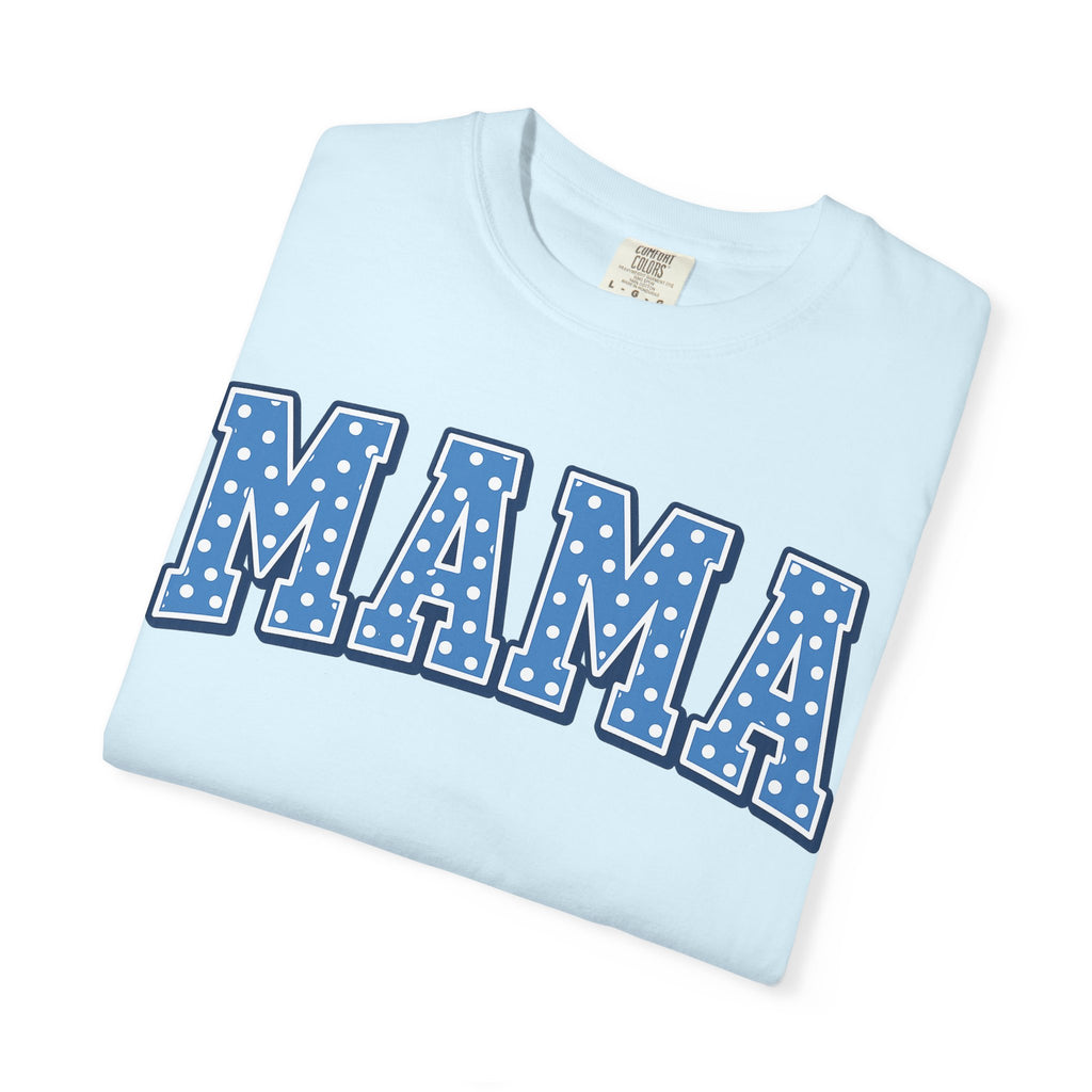 Mama Graphic T-Shirt — Blue Polka Dot