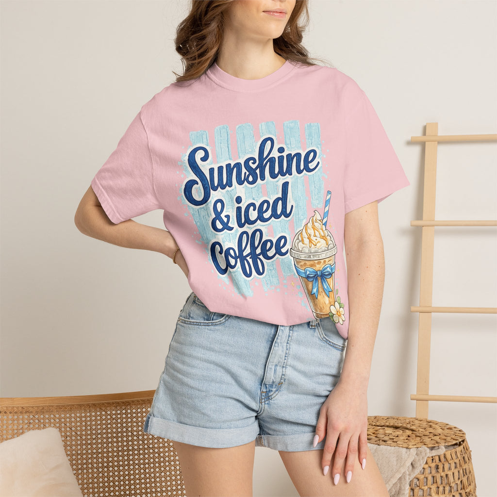 Sunshine & Iced Coffee T‑Shirt — Summer Coffee Lover Graphic Tee