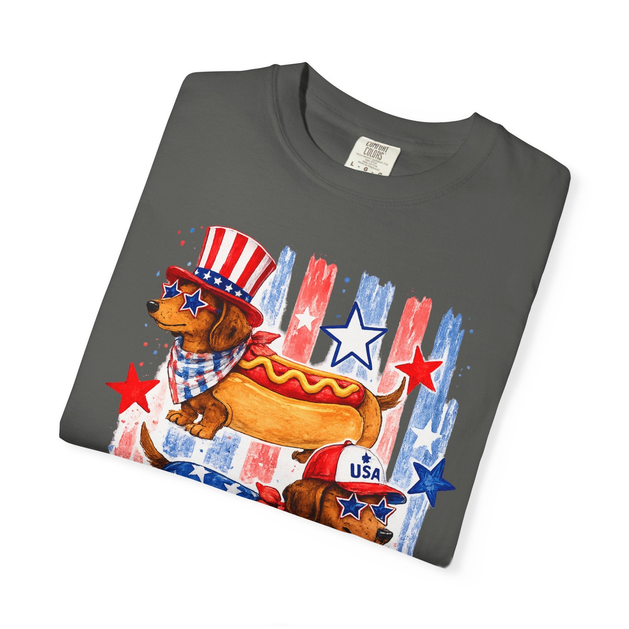 Patriotic Dachshund Hot Dog T-Shirt — 4th of July