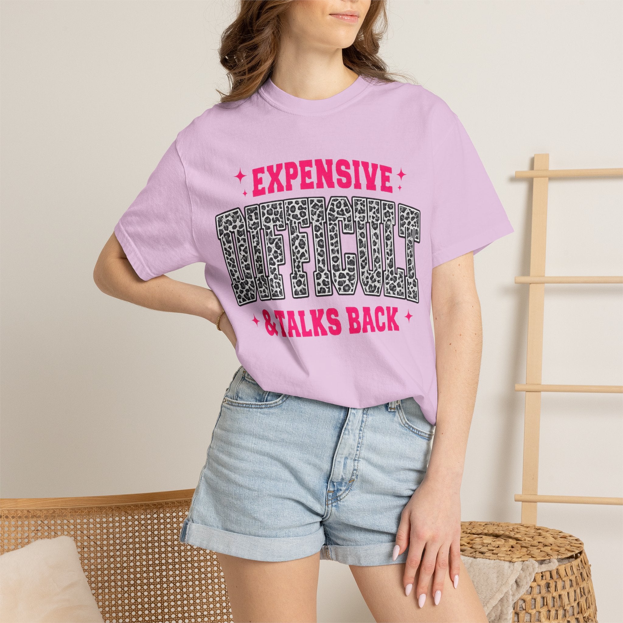Difficult & Talks Back T‑Shirt — Funny Retro Varsity Graphic Tee
