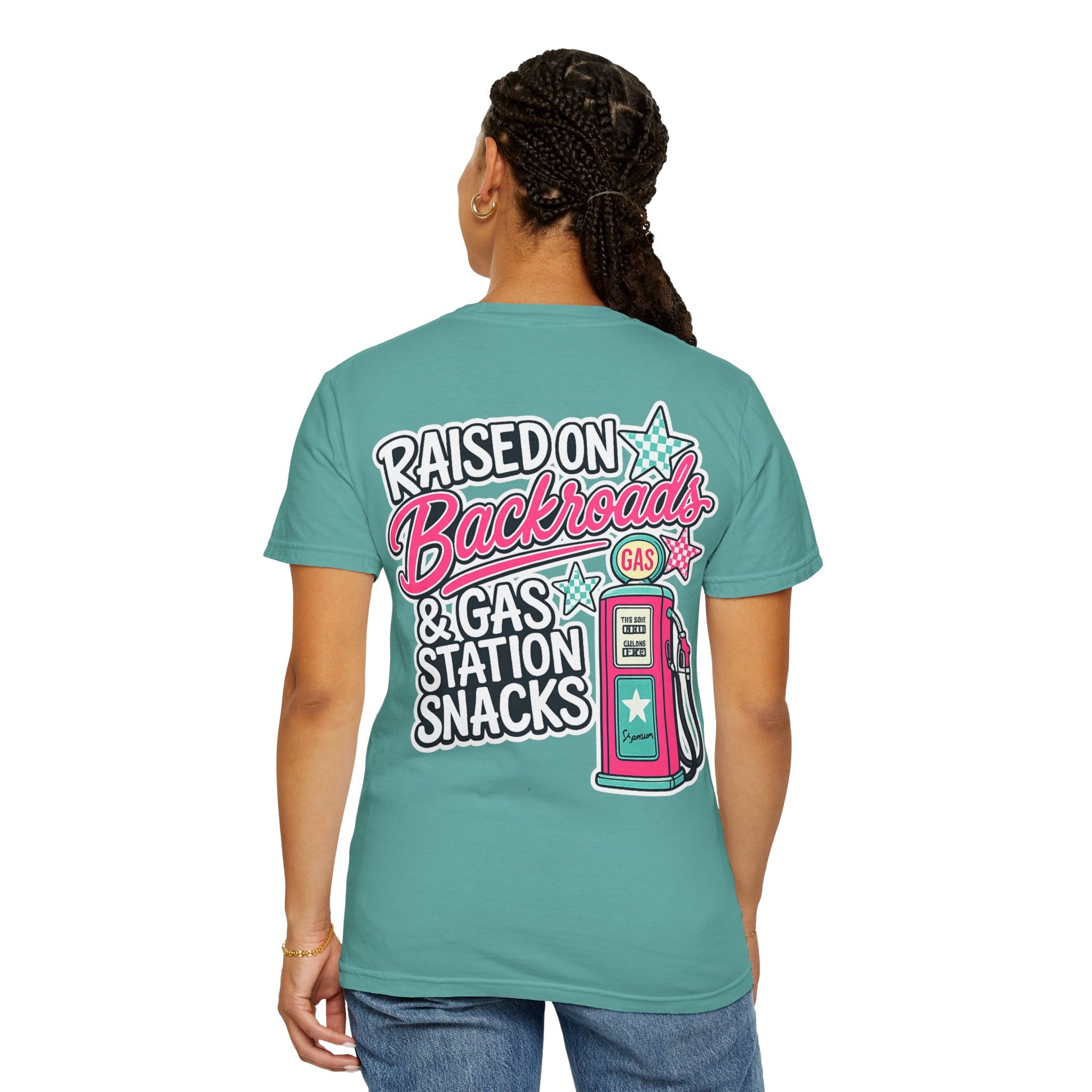 Raised on Backroads & Gas Station Snacks T-Shirt