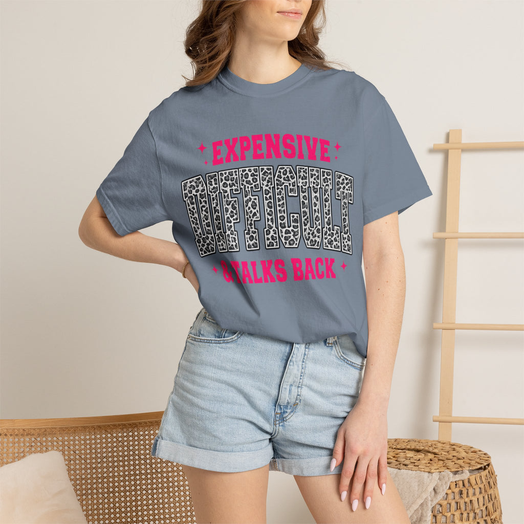 Difficult & Talks Back T‑Shirt — Funny Retro Varsity Graphic Tee