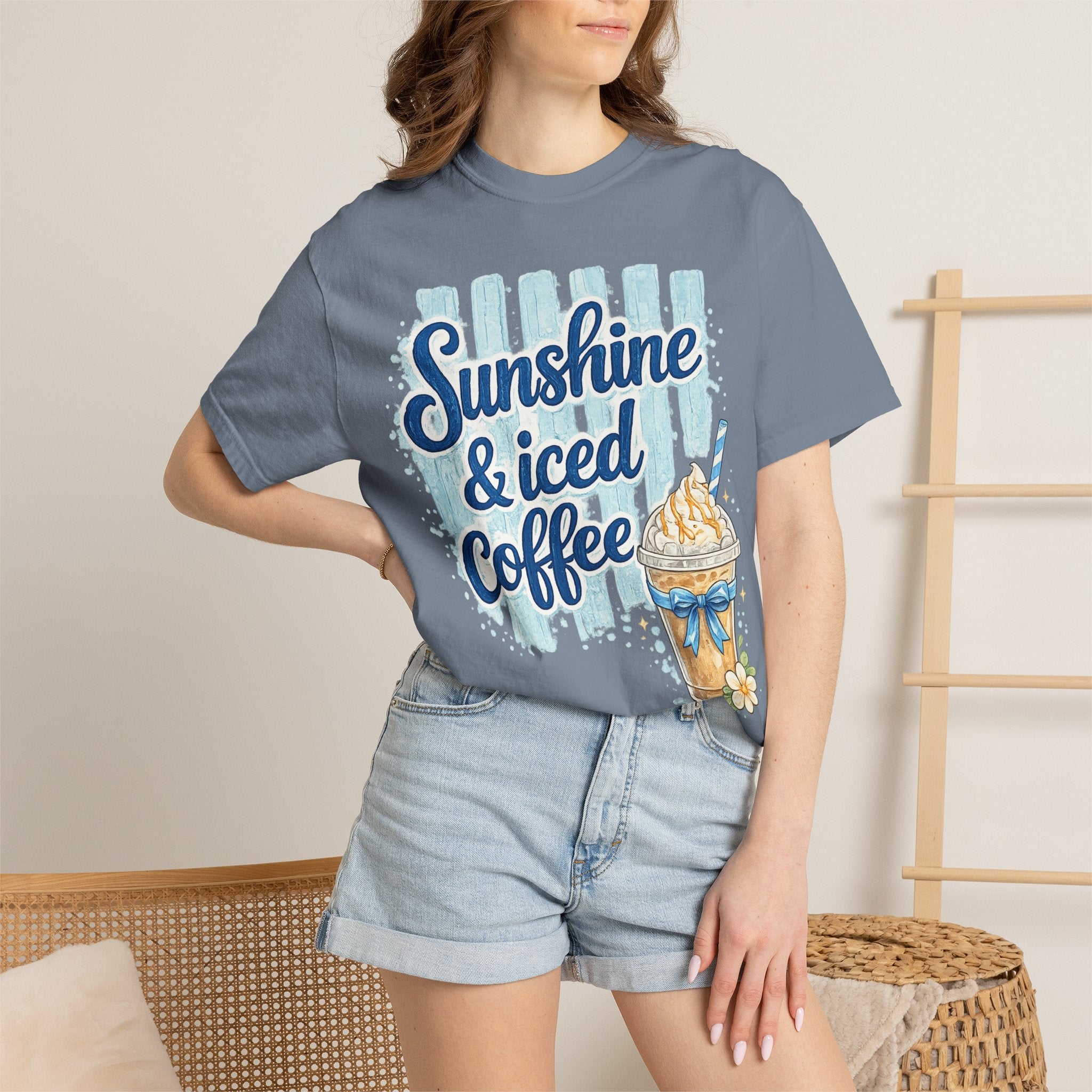 Sunshine & Iced Coffee T‑Shirt — Summer Coffee Lover Graphic Tee