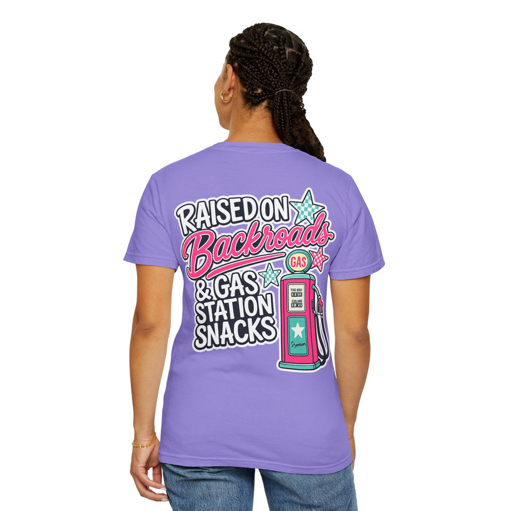 Raised on Backroads & Gas Station Snacks T-Shirt
