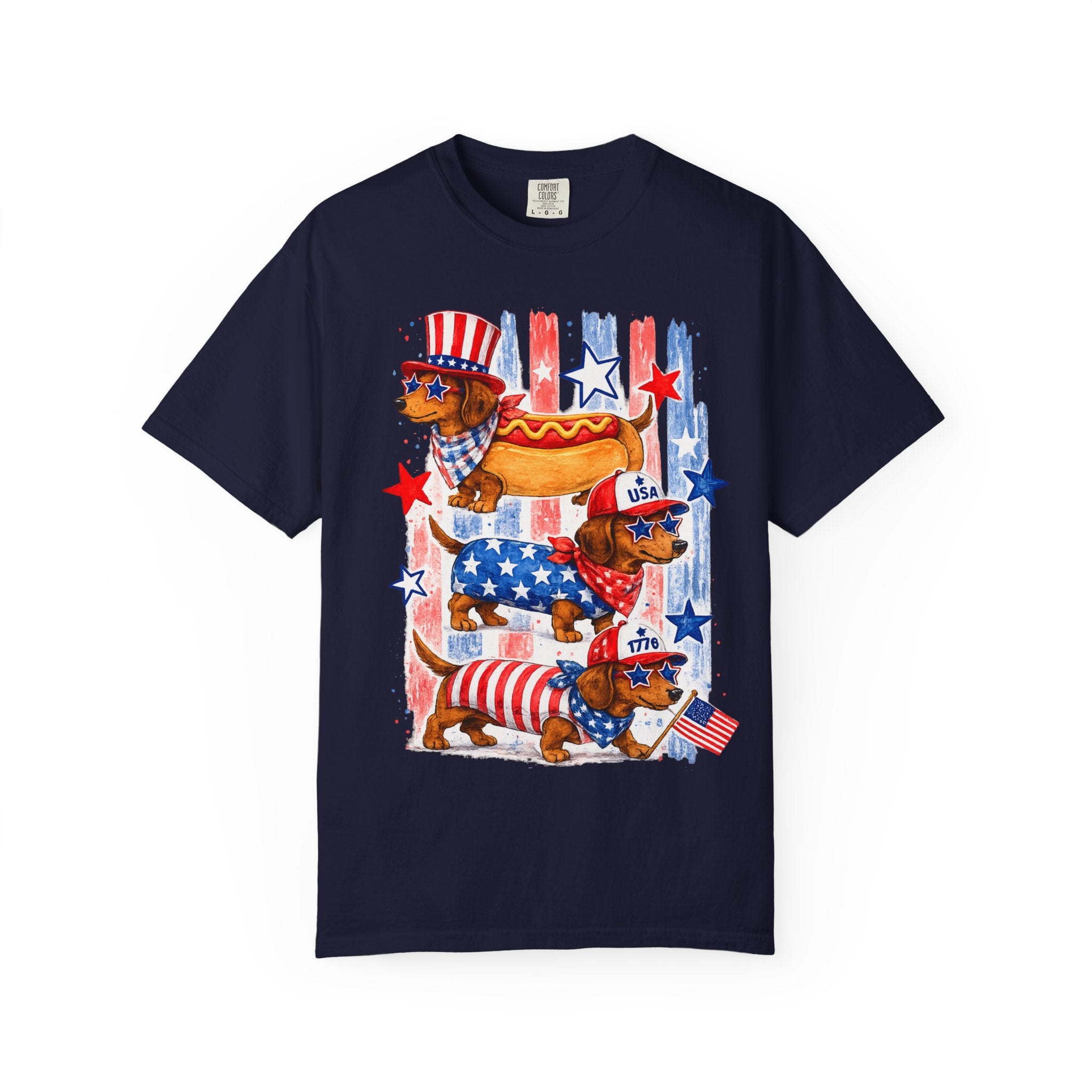 Patriotic Dachshund Hot Dog T-Shirt — 4th of July