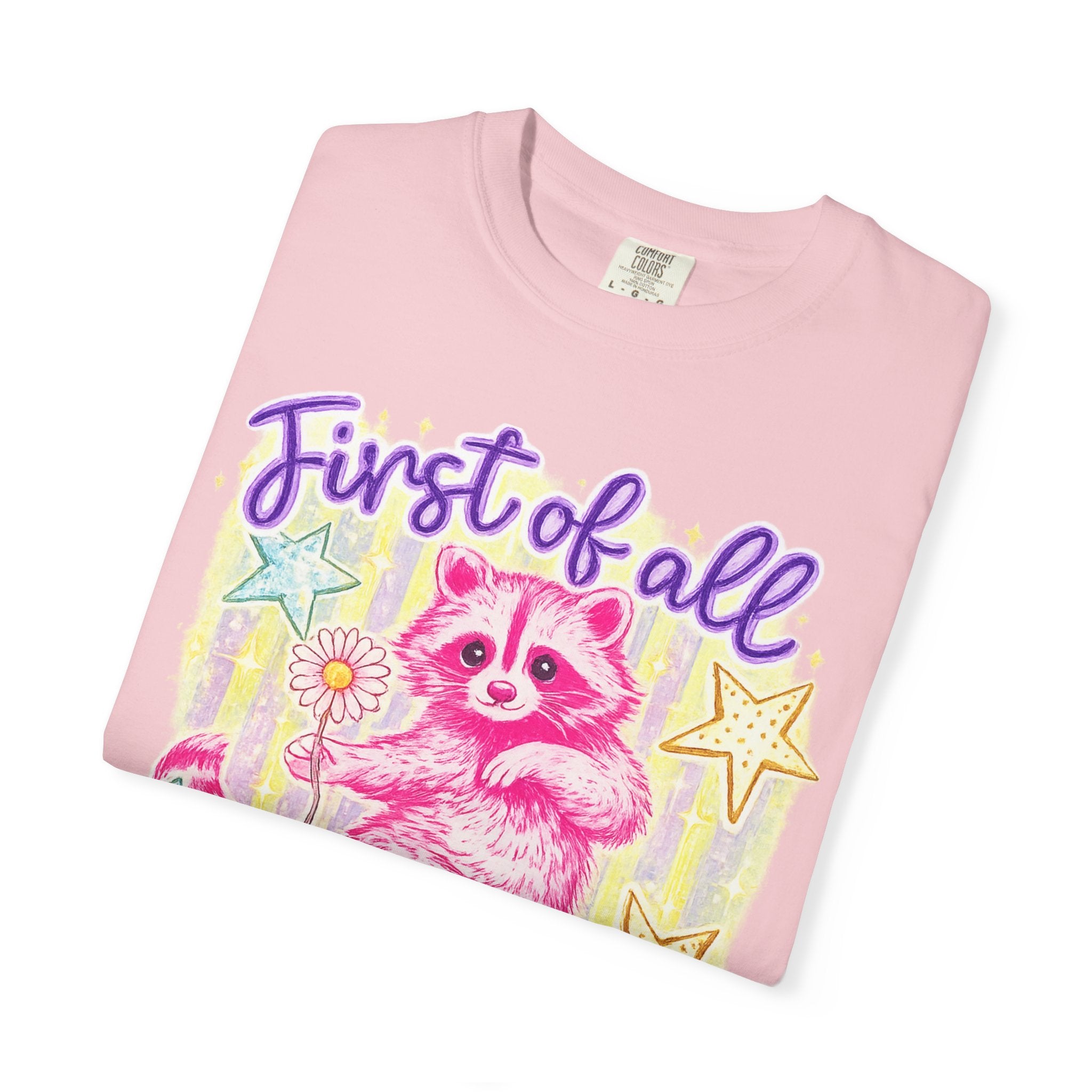 Christian Raccoon T-Shirt — "First of All, Jesus Thinks I’m a Delight"