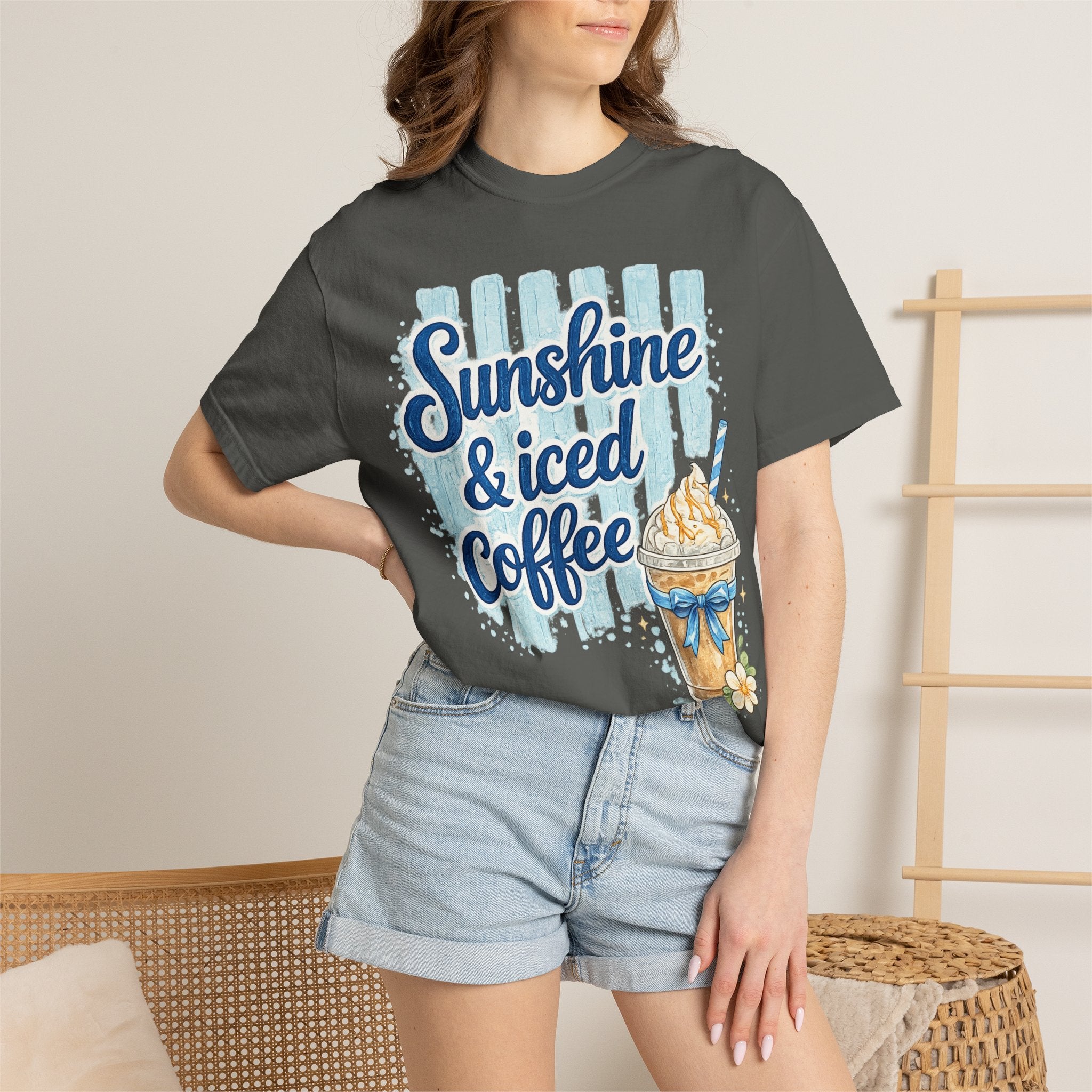 Sunshine & Iced Coffee T‑Shirt — Summer Coffee Lover Graphic Tee