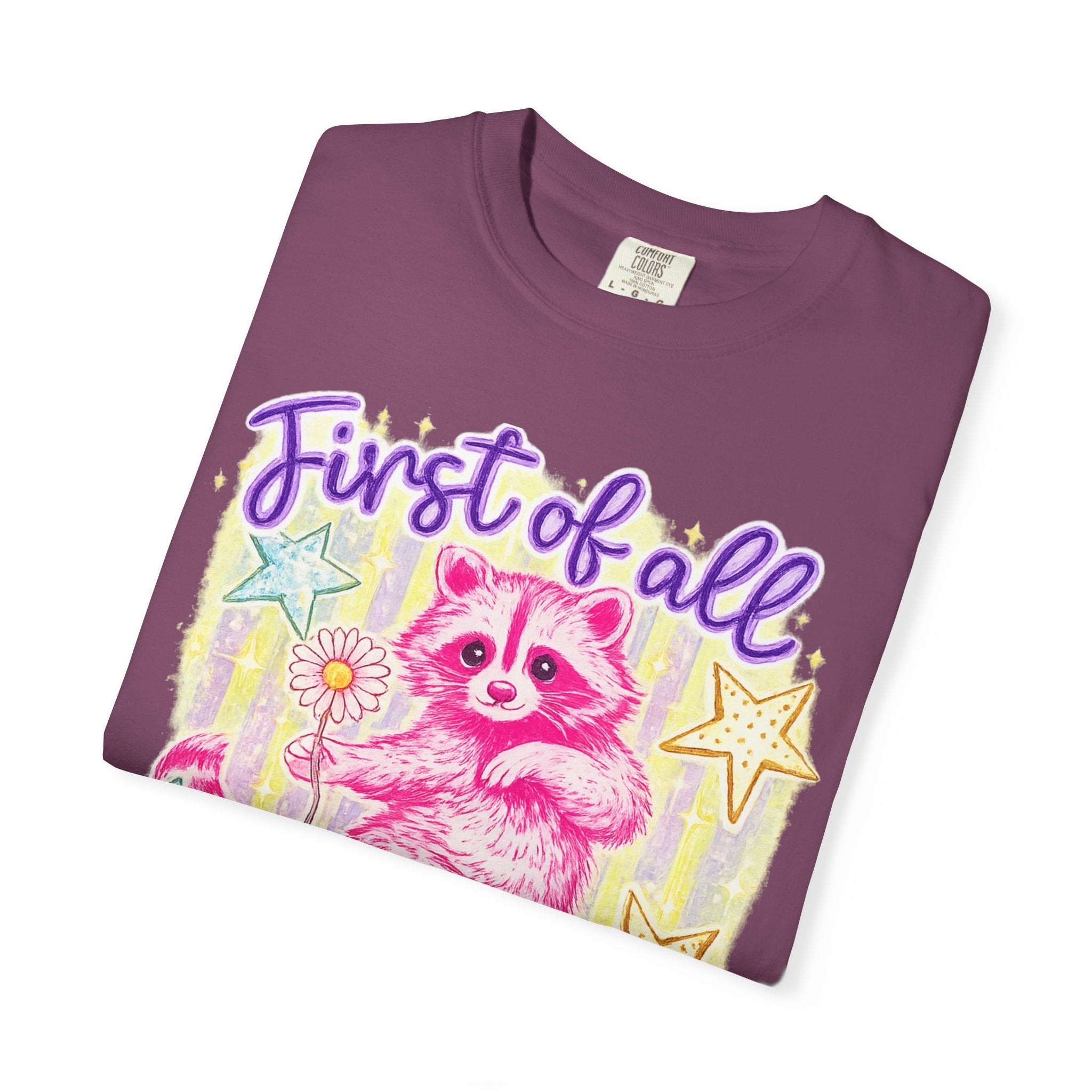 Christian Raccoon T-Shirt — "First of All, Jesus Thinks I’m a Delight"