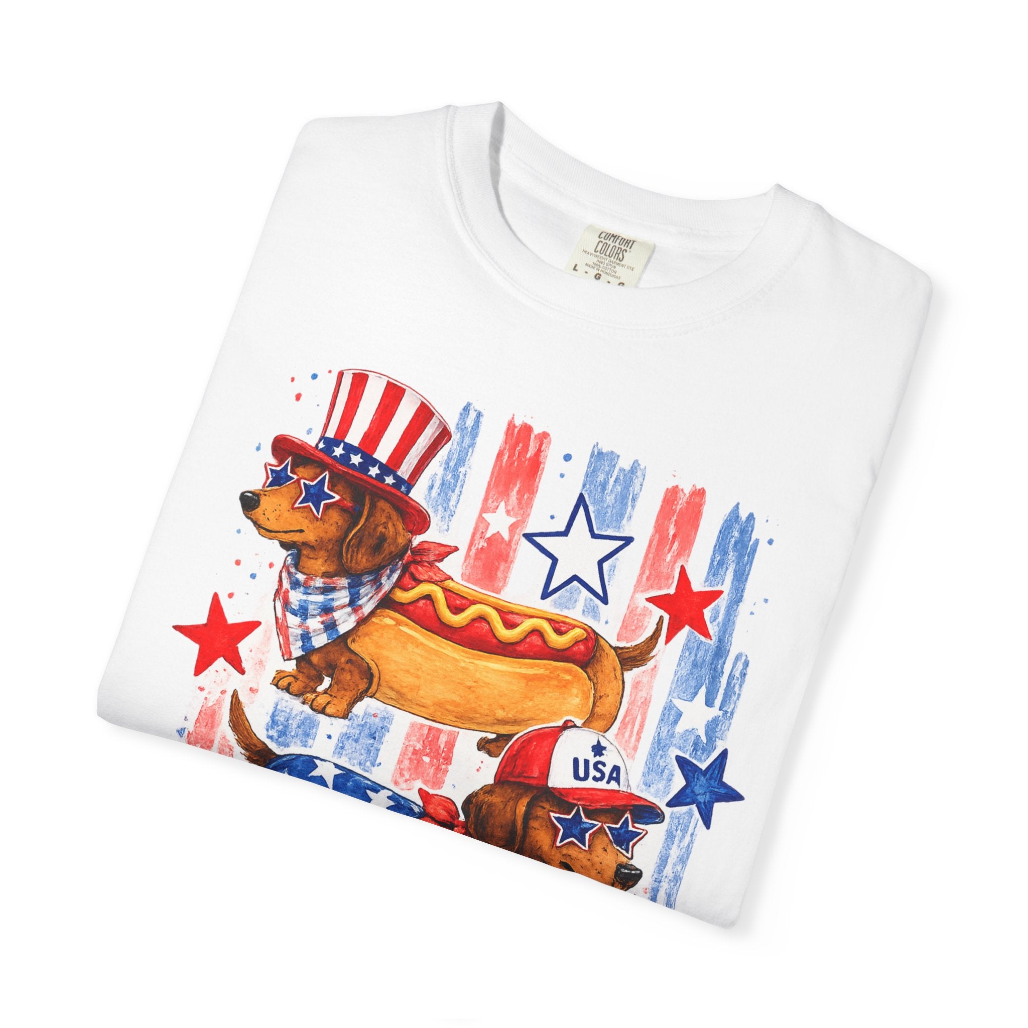 Patriotic Dachshund Hot Dog T-Shirt — 4th of July