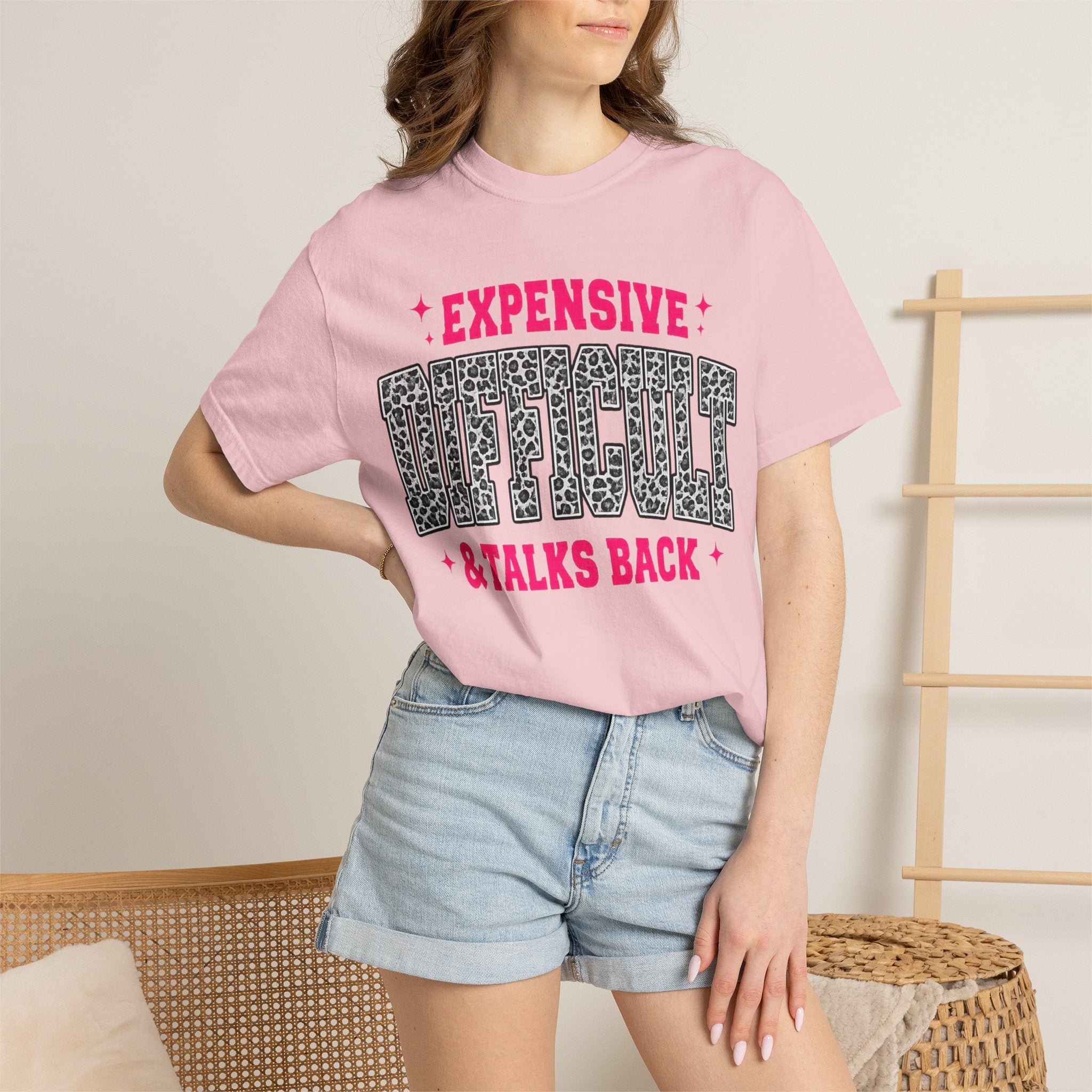 Difficult & Talks Back T‑Shirt — Funny Retro Varsity Graphic Tee