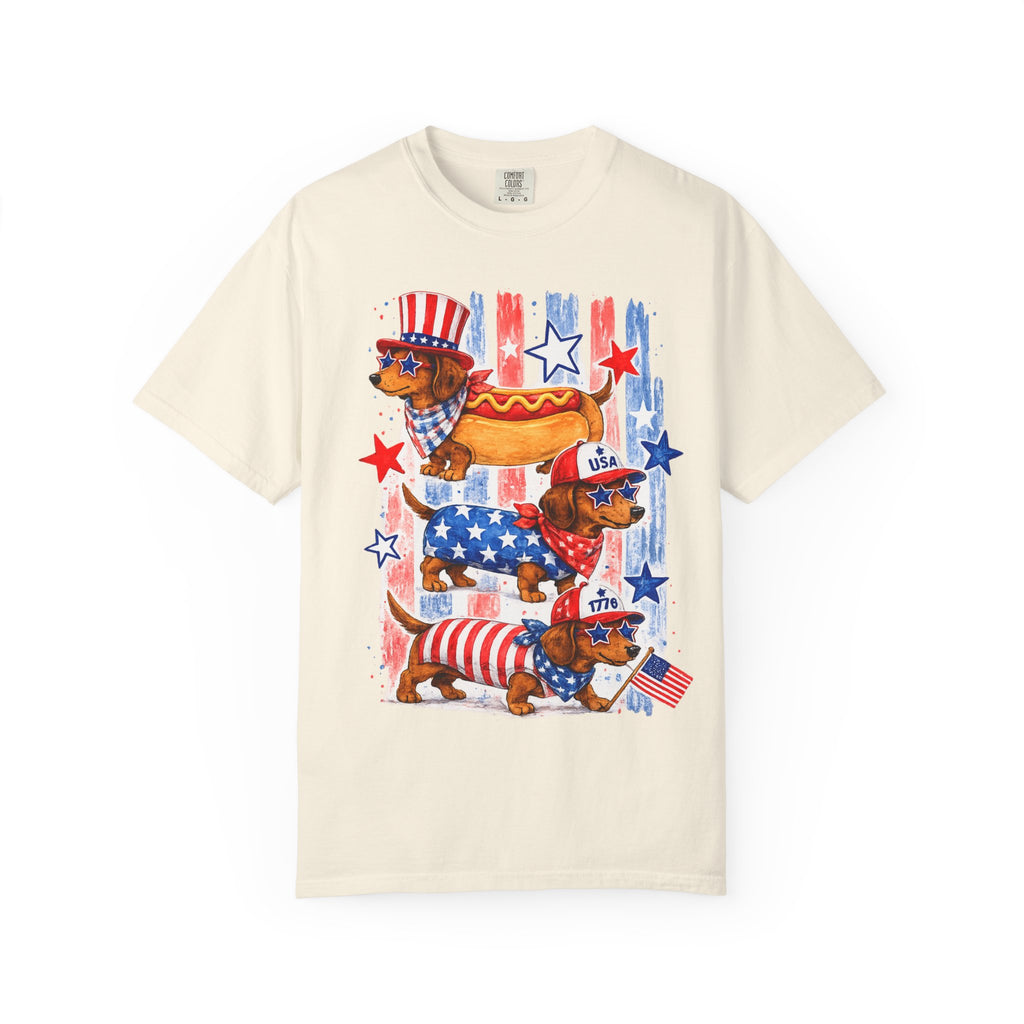Patriotic Dachshund Hot Dog T-Shirt — 4th of July