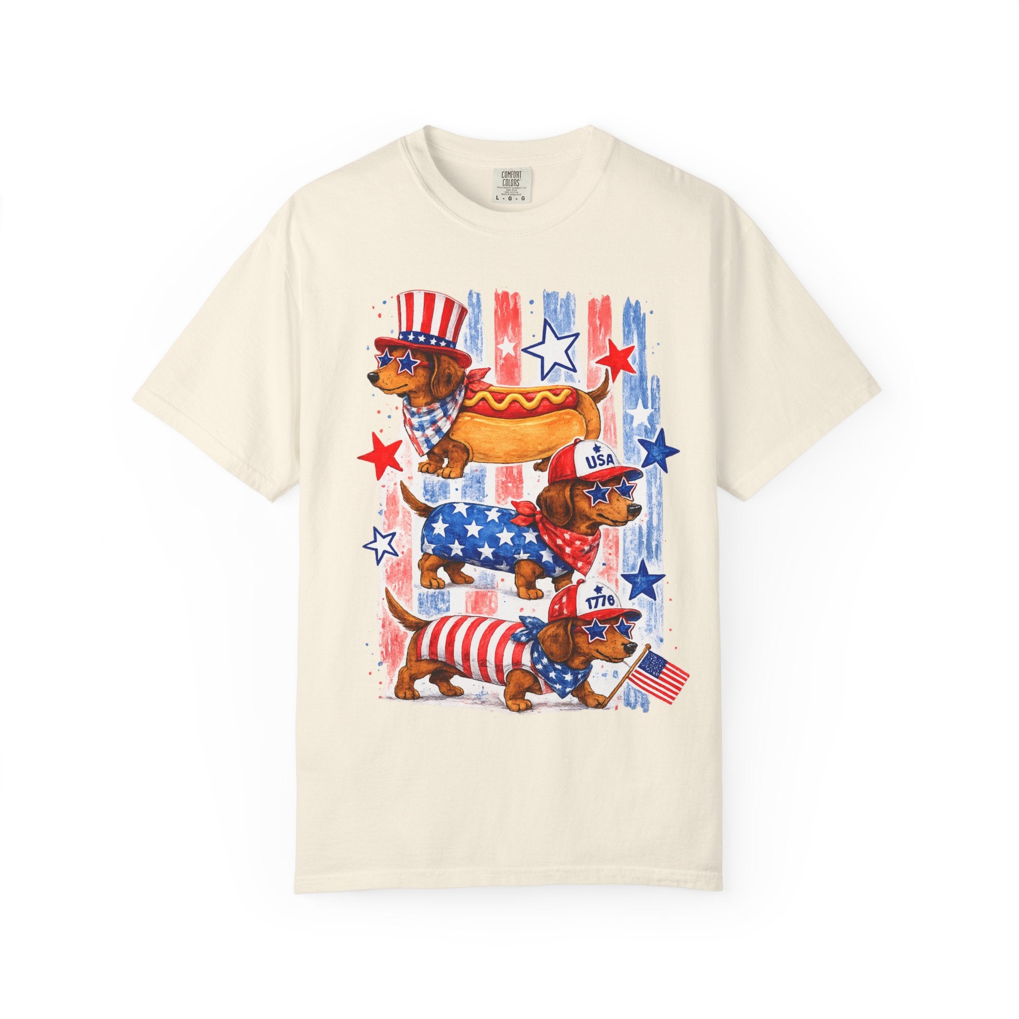 Patriotic Dachshund Hot Dog T-Shirt — 4th of July