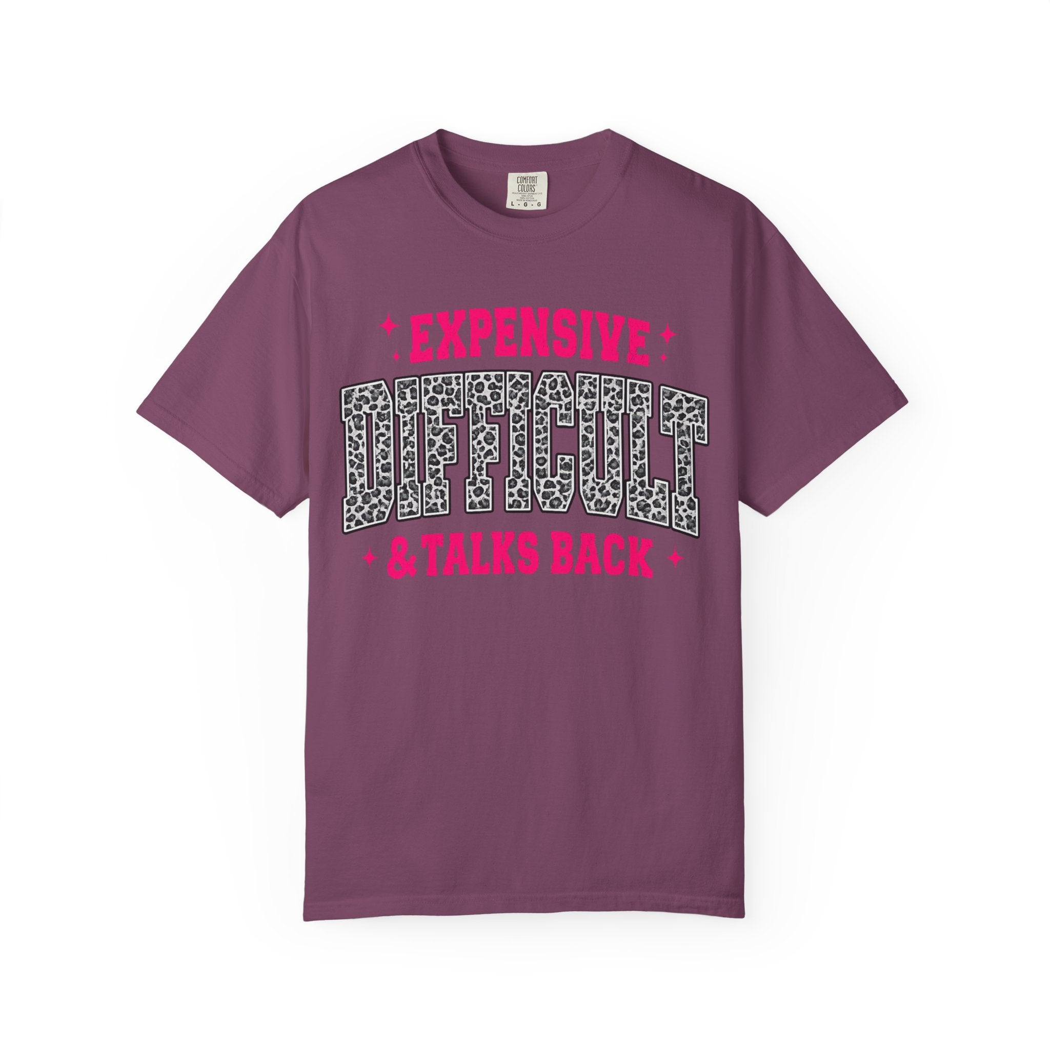 Difficult & Talks Back T‑Shirt — Funny Retro Varsity Graphic Tee