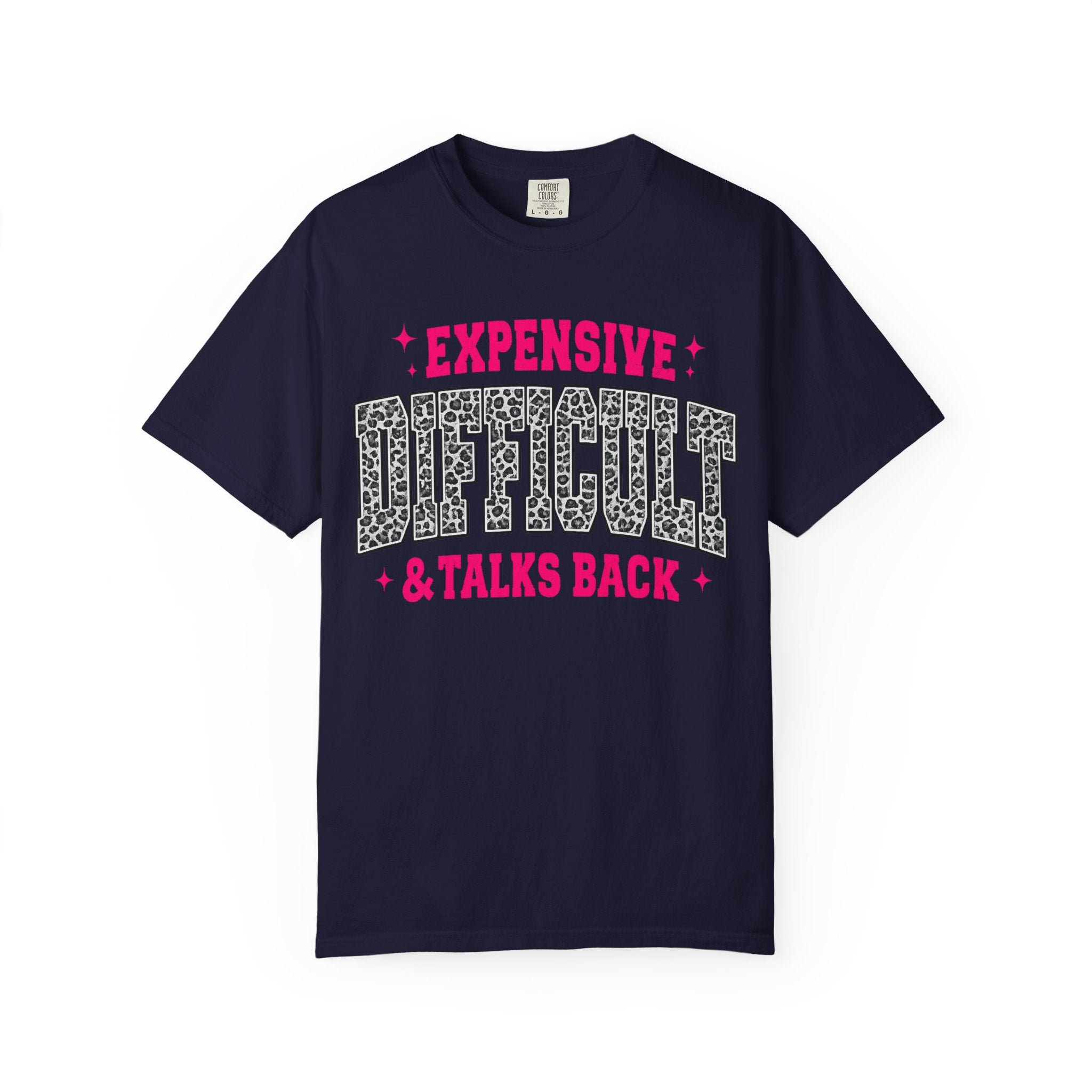 Difficult & Talks Back T‑Shirt — Funny Retro Varsity Graphic Tee