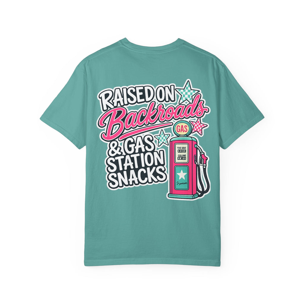 Raised on Backroads & Gas Station Snacks T-Shirt