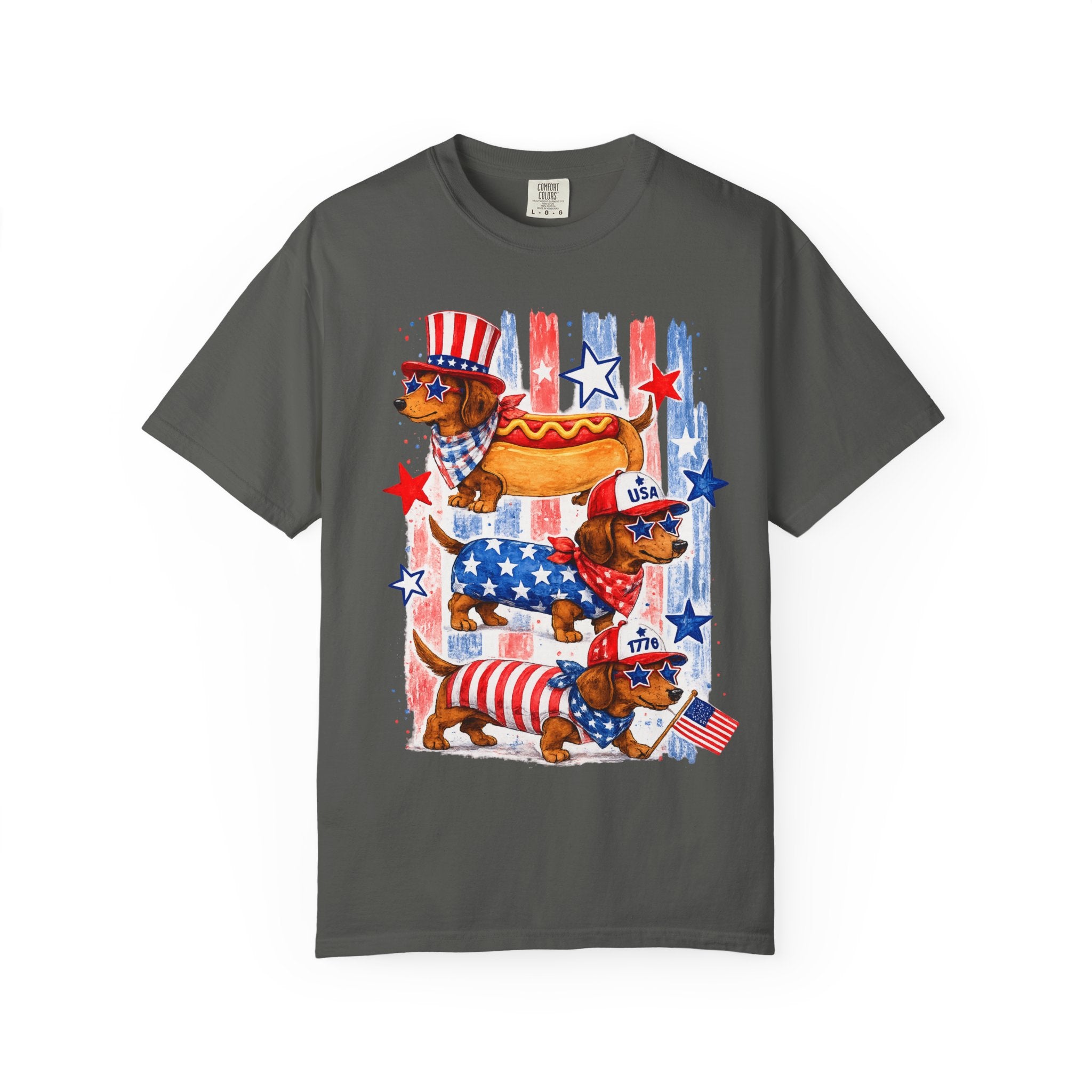 Patriotic Dachshund Hot Dog T-Shirt — 4th of July