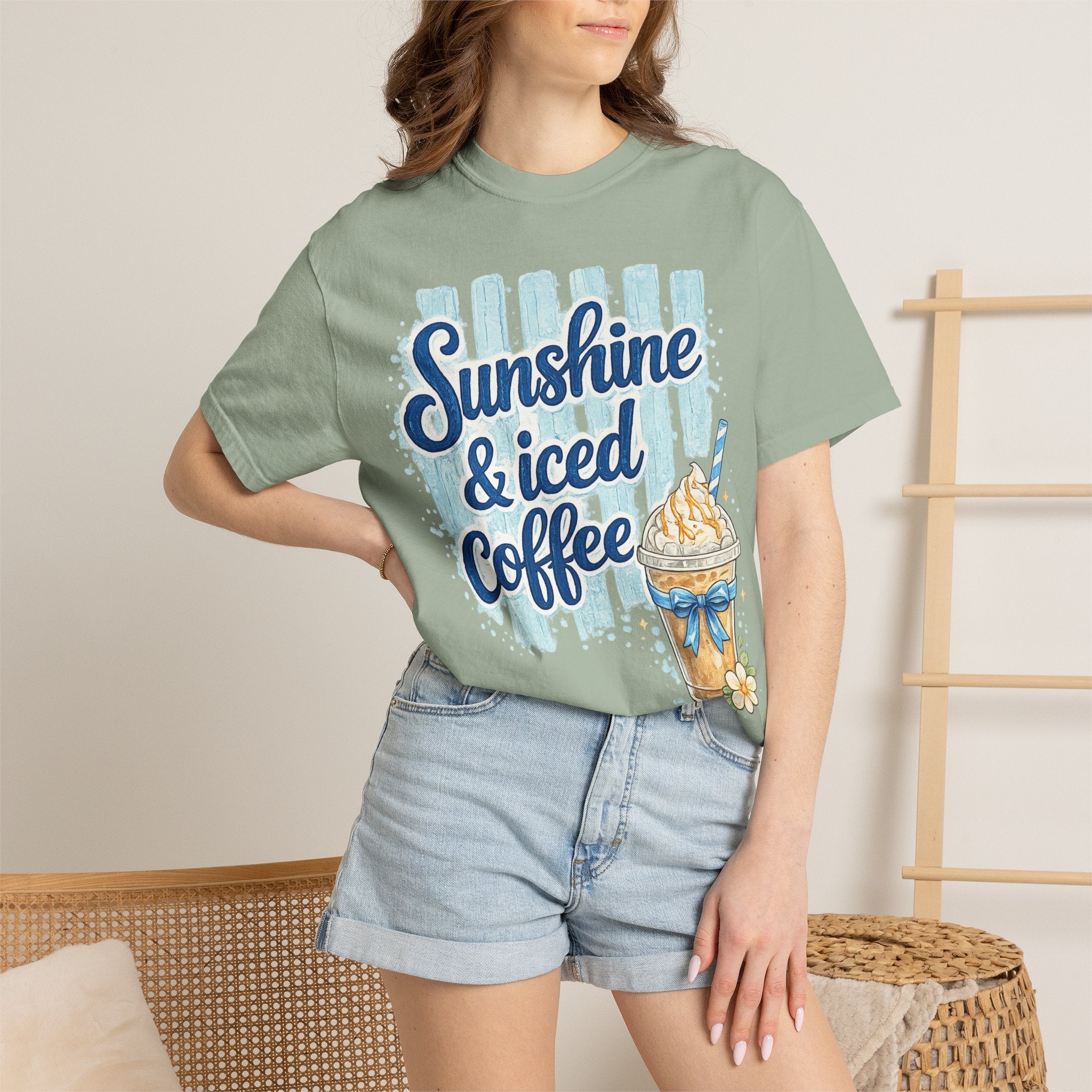 Sunshine & Iced Coffee T‑Shirt — Summer Coffee Lover Graphic Tee
