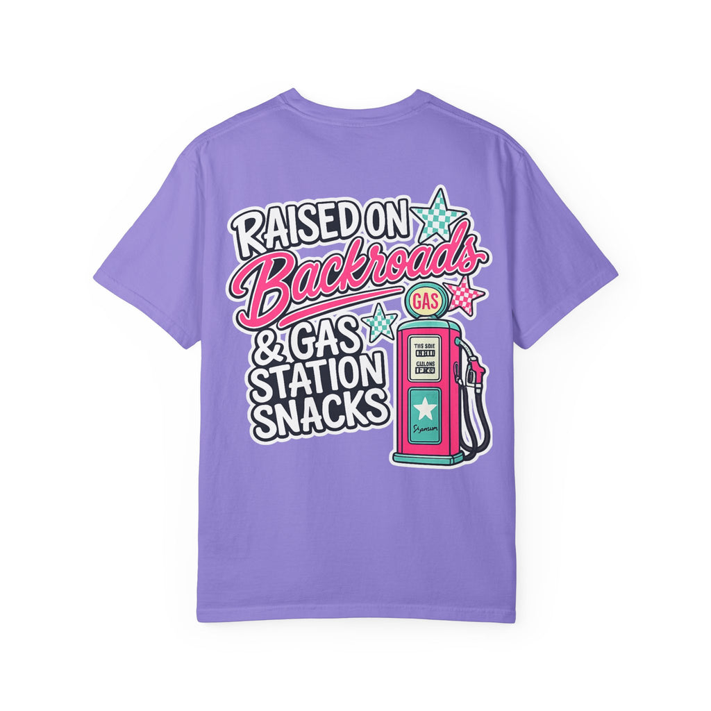 Raised on Backroads & Gas Station Snacks T-Shirt
