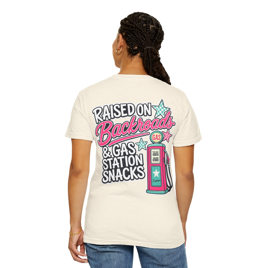 Raised on Backroads & Gas Station Snacks T-Shirt