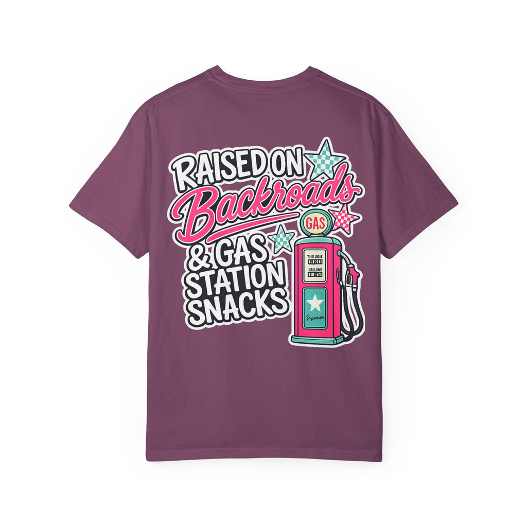 Raised on Backroads & Gas Station Snacks T-Shirt