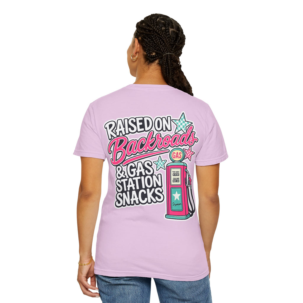 Raised on Backroads & Gas Station Snacks T-Shirt
