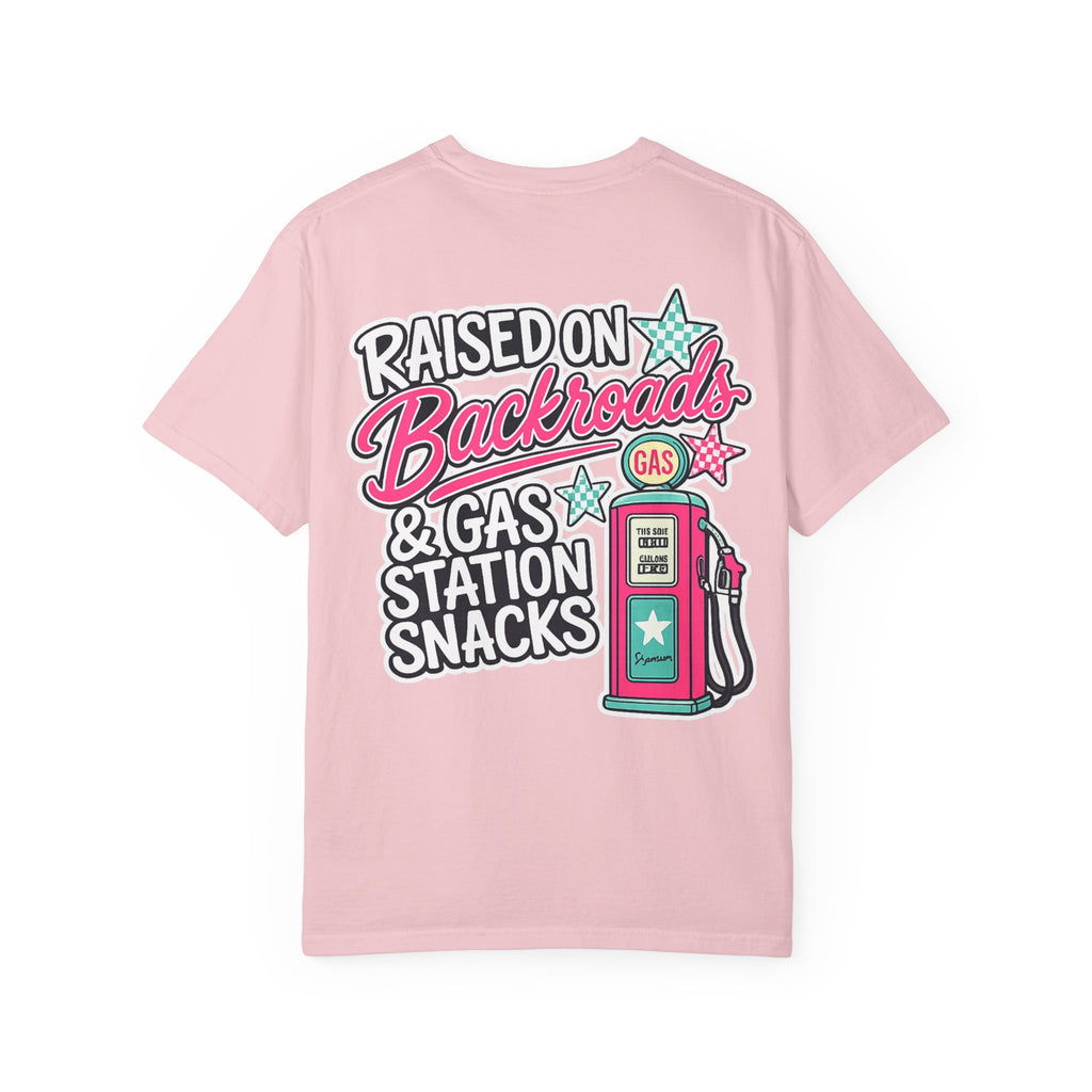 Raised on Backroads & Gas Station Snacks T-Shirt
