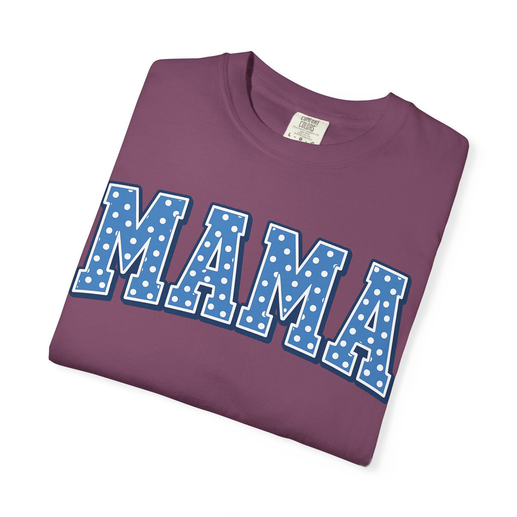 Mama Graphic T-Shirt — Blue Polka Dot