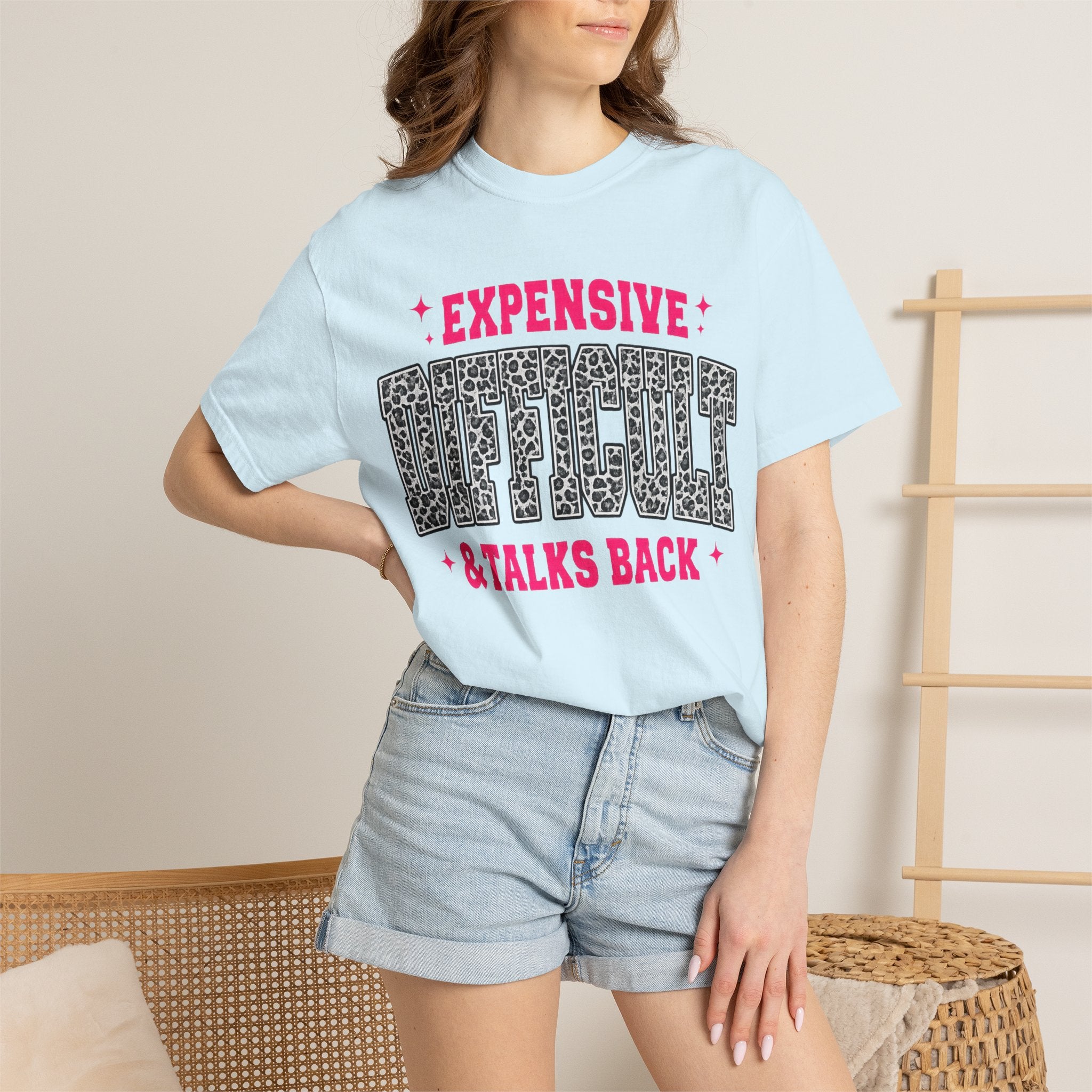 Difficult & Talks Back T‑Shirt — Funny Retro Varsity Graphic Tee