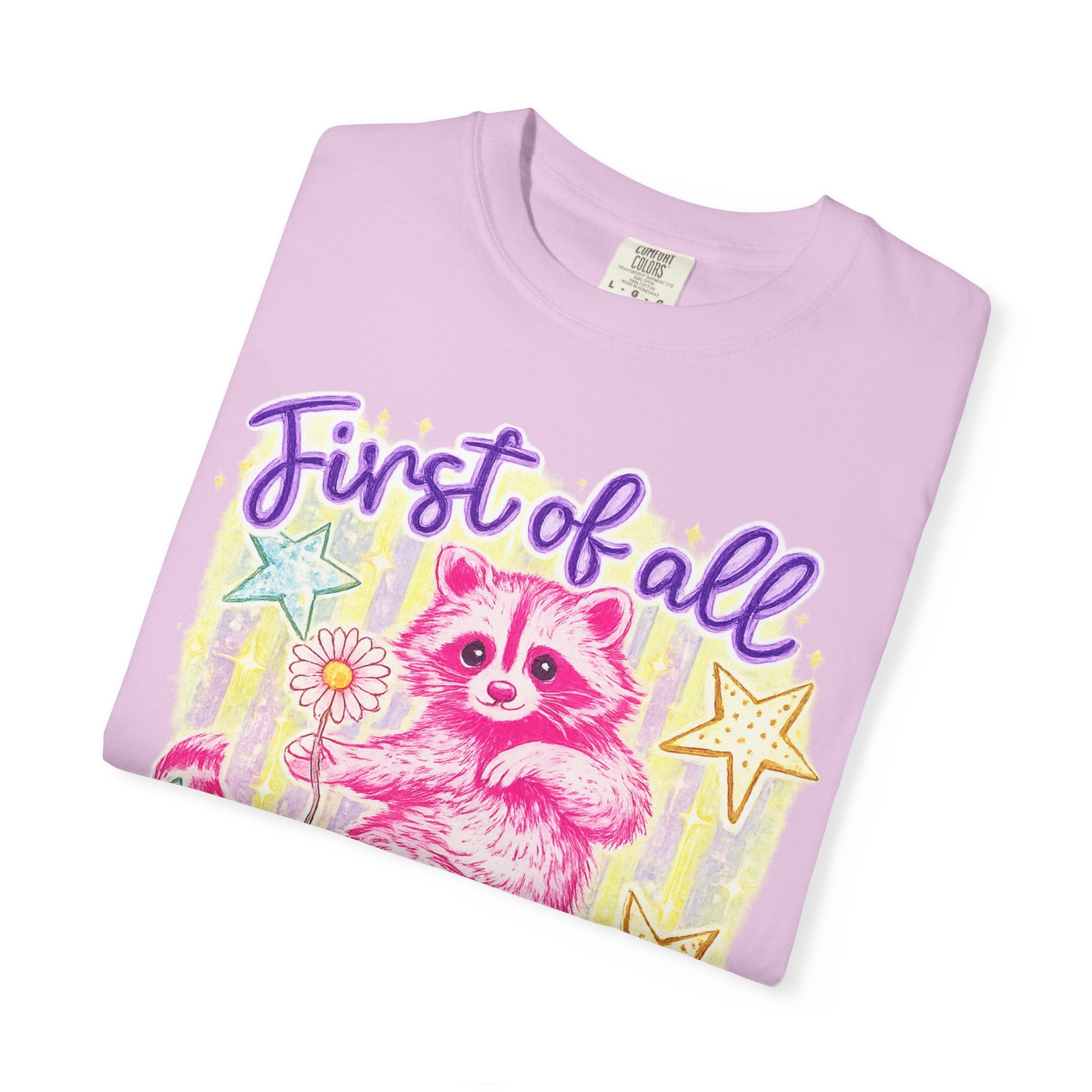Christian Raccoon T-Shirt — "First of All, Jesus Thinks I’m a Delight"