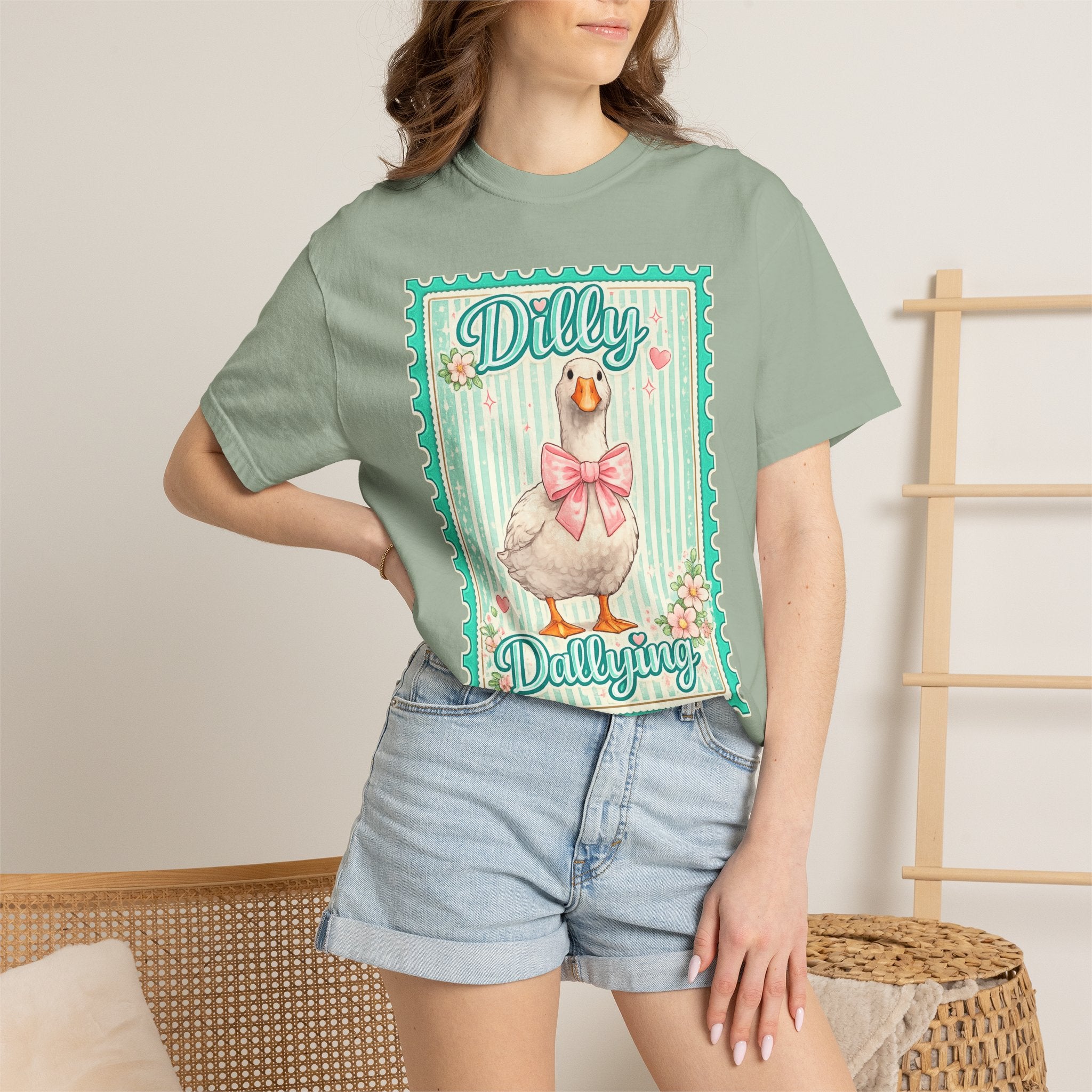 Dilly Dallying Goose Vintage-Style Graphic T-Shirt