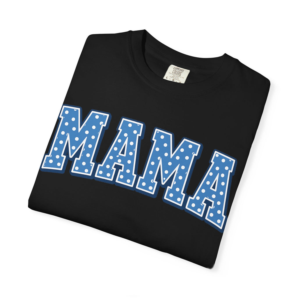 Mama Graphic T-Shirt — Blue Polka Dot