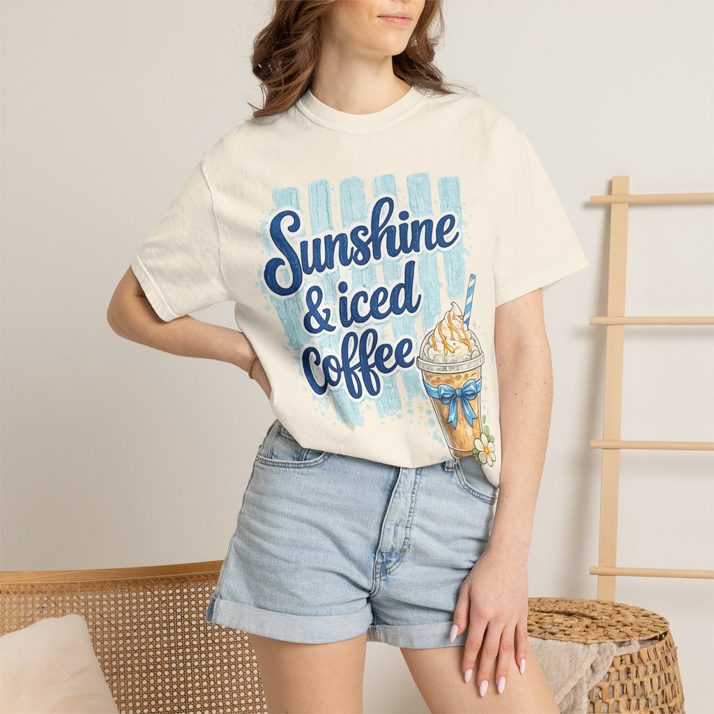 Sunshine & Iced Coffee T‑Shirt — Summer Coffee Lover Graphic Tee