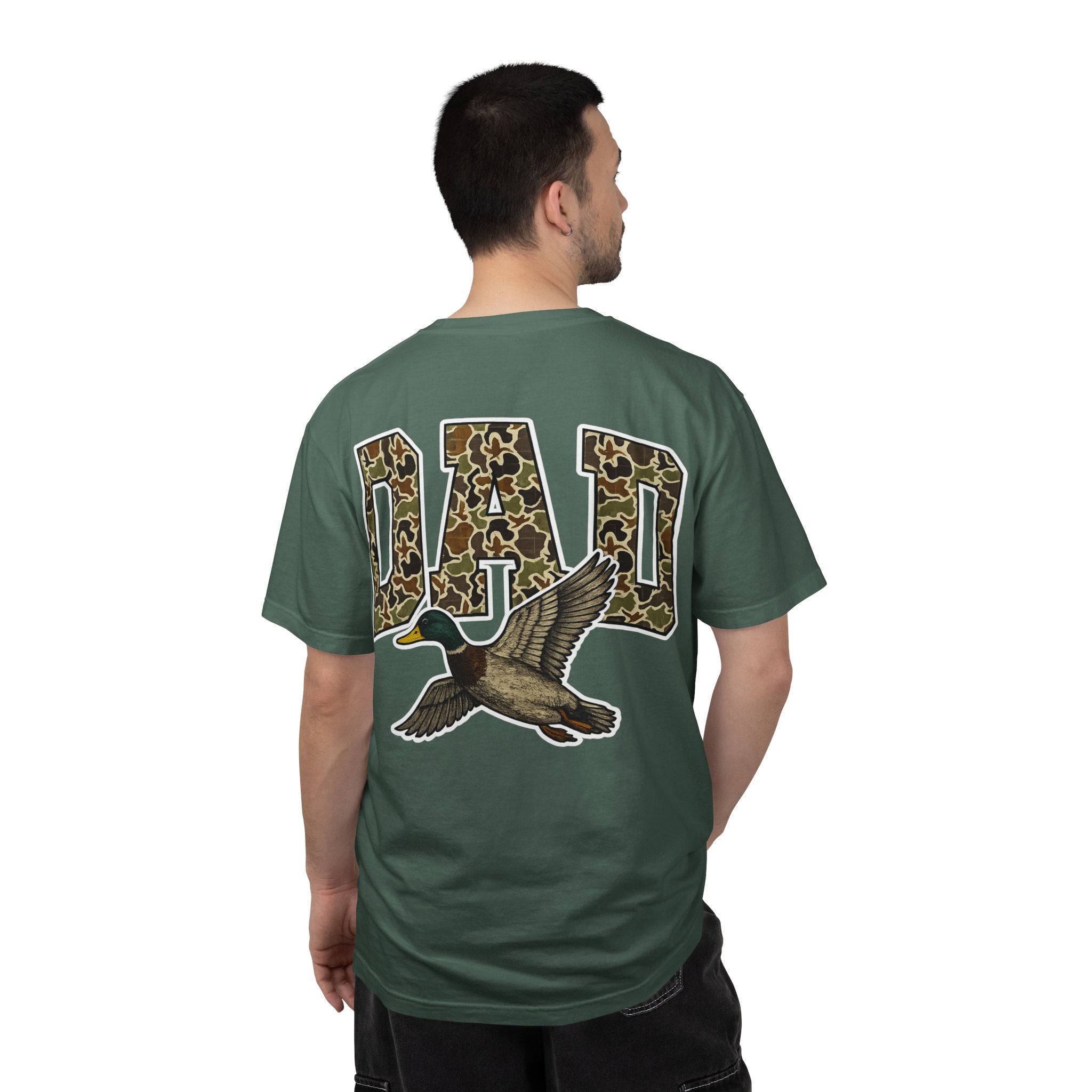 Dad Duck Hunting Tee — Camo 'DAD' Graphic T-Shirt for Fathers