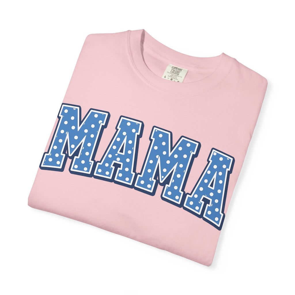 Mama Graphic T-Shirt — Blue Polka Dot